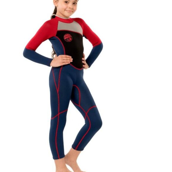 NEW Scuba Donkey Wetsuit Girls Blue Black Red Neoprene NWT Size 12 - Picture 1 of 6